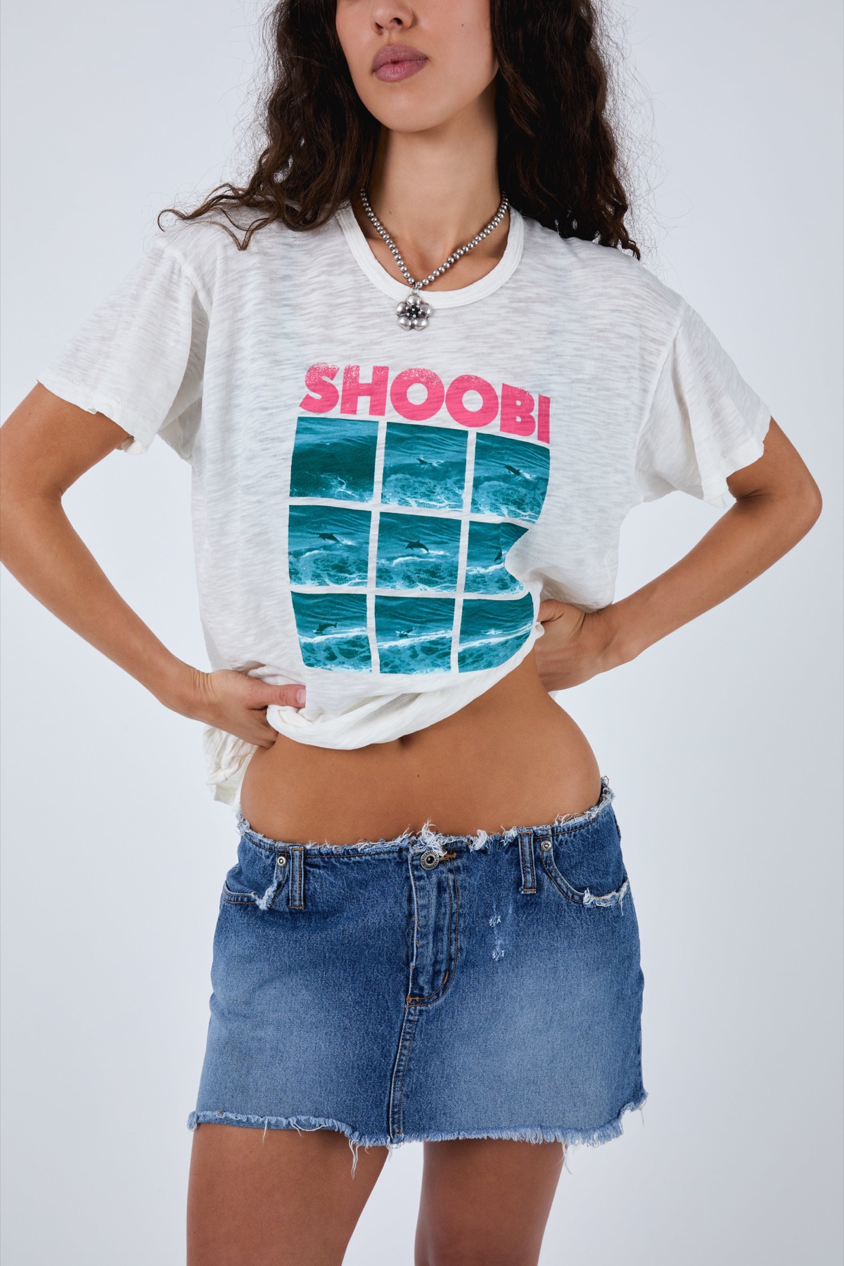 Dolphin T-Shirt in Off White, front view